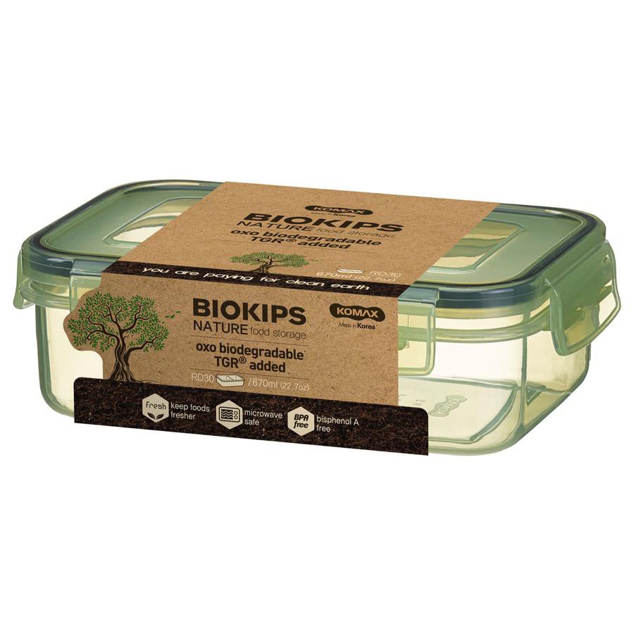 Komax Plastic Biodegradable Rectangular Food Container, RD30 (670 ml)