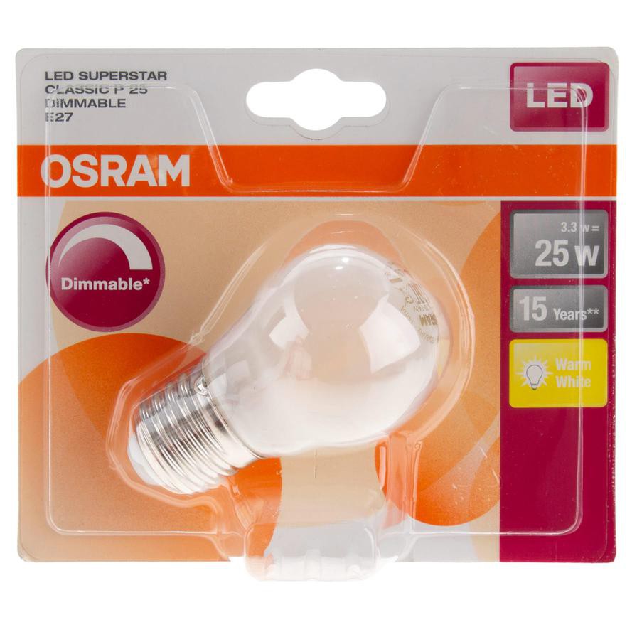 Osram E27 LED Class P 25 Bulb (3.3 W, Warm White)