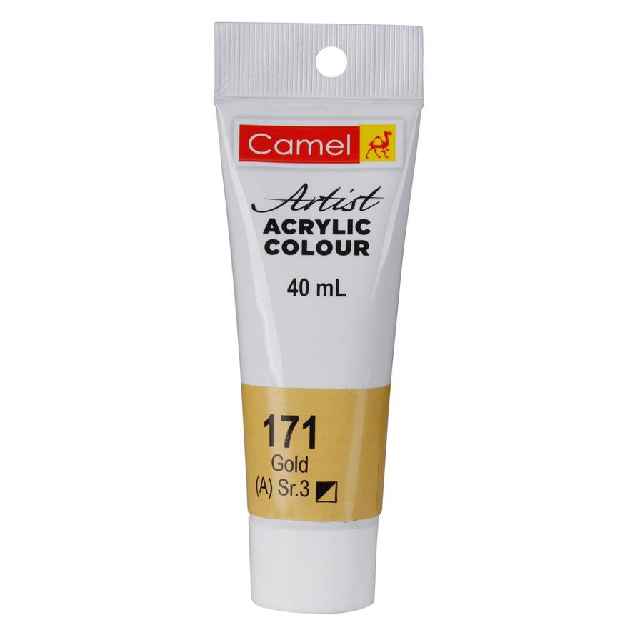 Camel Series 3 Artists' Acrylic Colour Paint Tube (40 ml, 171 Gold)