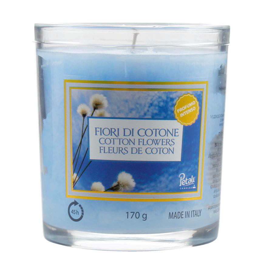 Aladino Glass Jar Candle (170 g, Cotton Flowers)