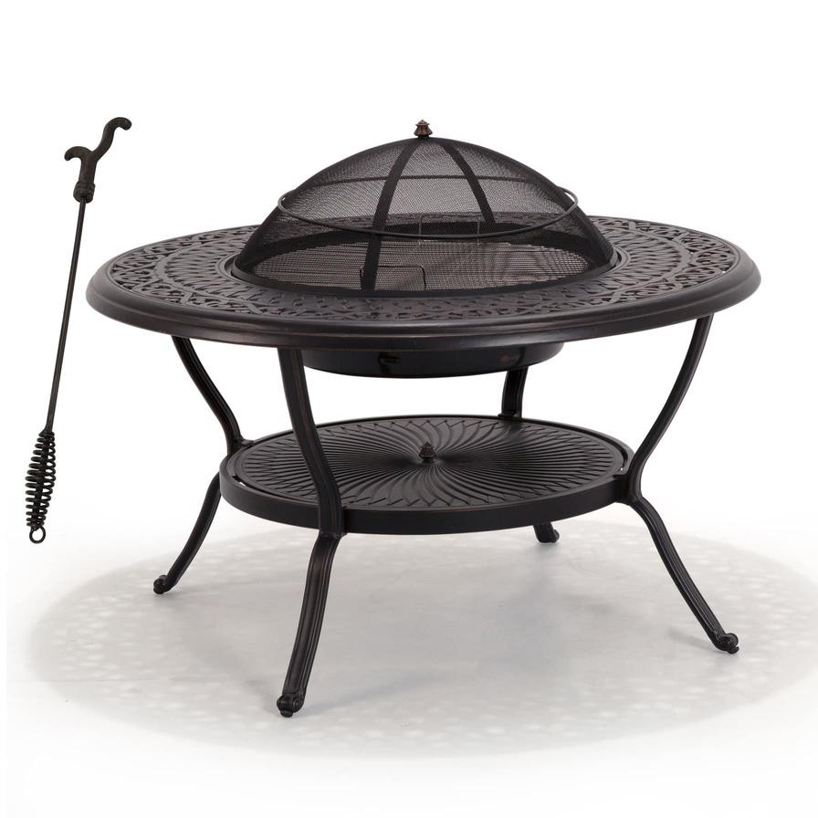 Milano Cast Aluminum Round Table W/ Fire Pit Top Generic (108 x 61 cm)