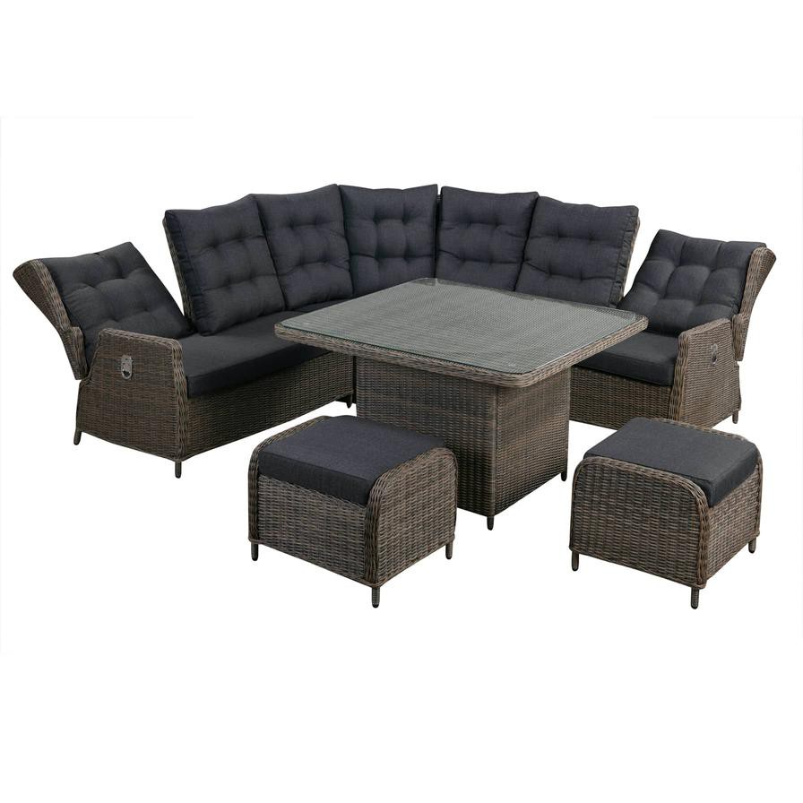 Carrington 7-Seater Rattan Corner Sofa Set W/Cushions Generic (6 Pc.)