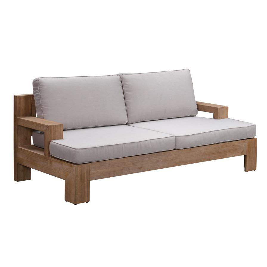 Joshua 2-Seater Acacia Wood Sofa W/Cushion Generic (175 x 80 x 64 cm)