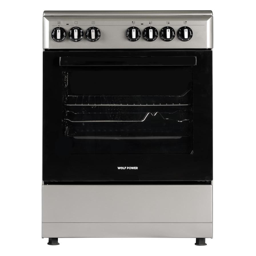 Wolf Power WGR6060CERMF Electric Cooker (60 cm, 4 Burners, Silver)