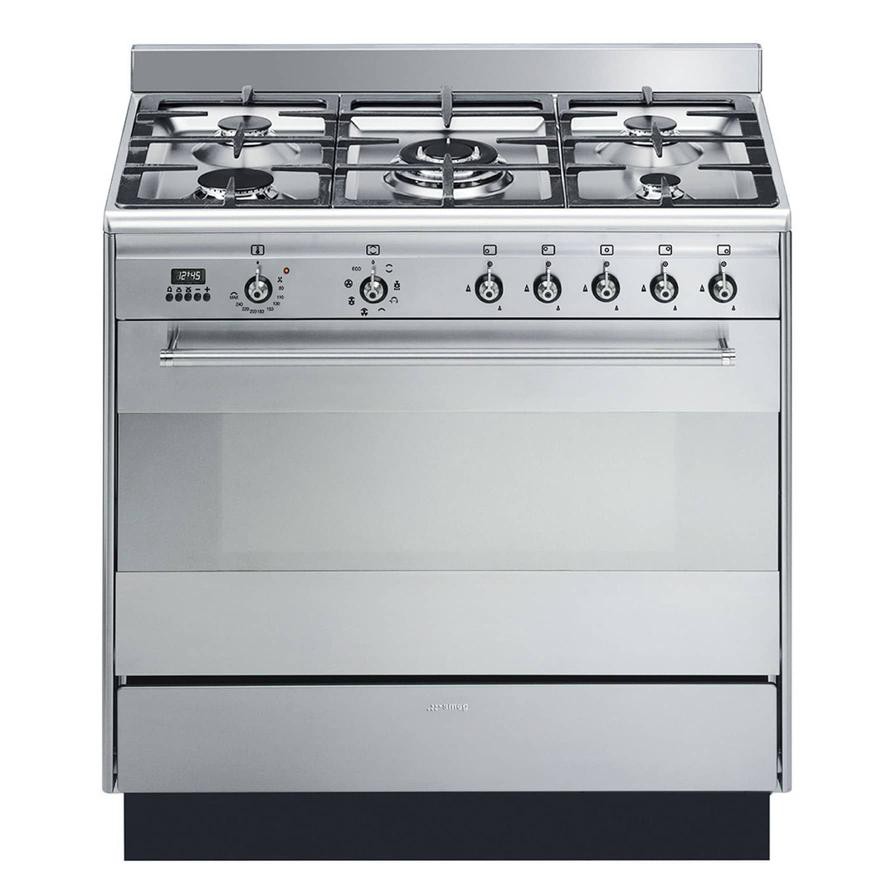 Smeg Freestanding Concert 5-Burner Combination Gas Cooker, SUK91MFX9 (90 x 90 x 60 cm)