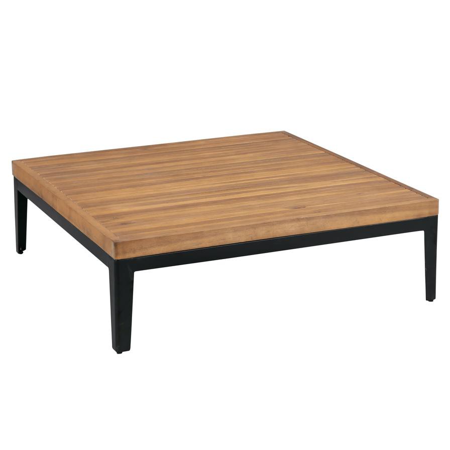 Aruba Deluxe Aluminum Coffee Table W/Wooden Top Generic (100 x 100 x 33 cm)