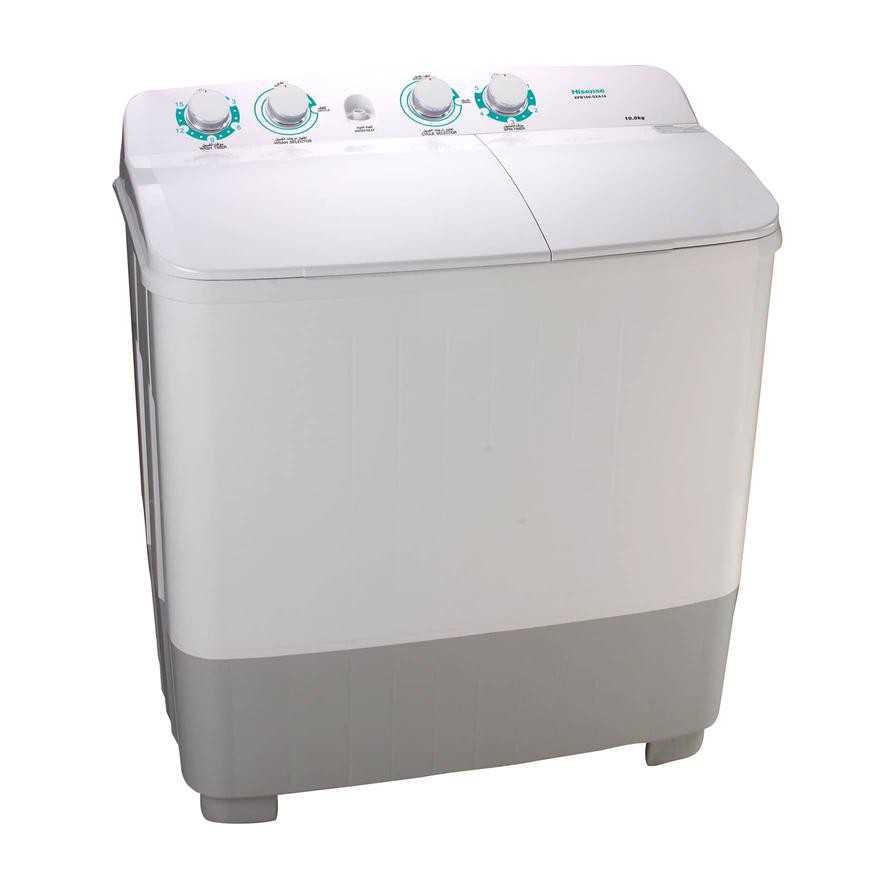 Hisense 10 Kg Freestanding Twin Tub Washing Machine, XPB100-SXA14 (1250 rpm)