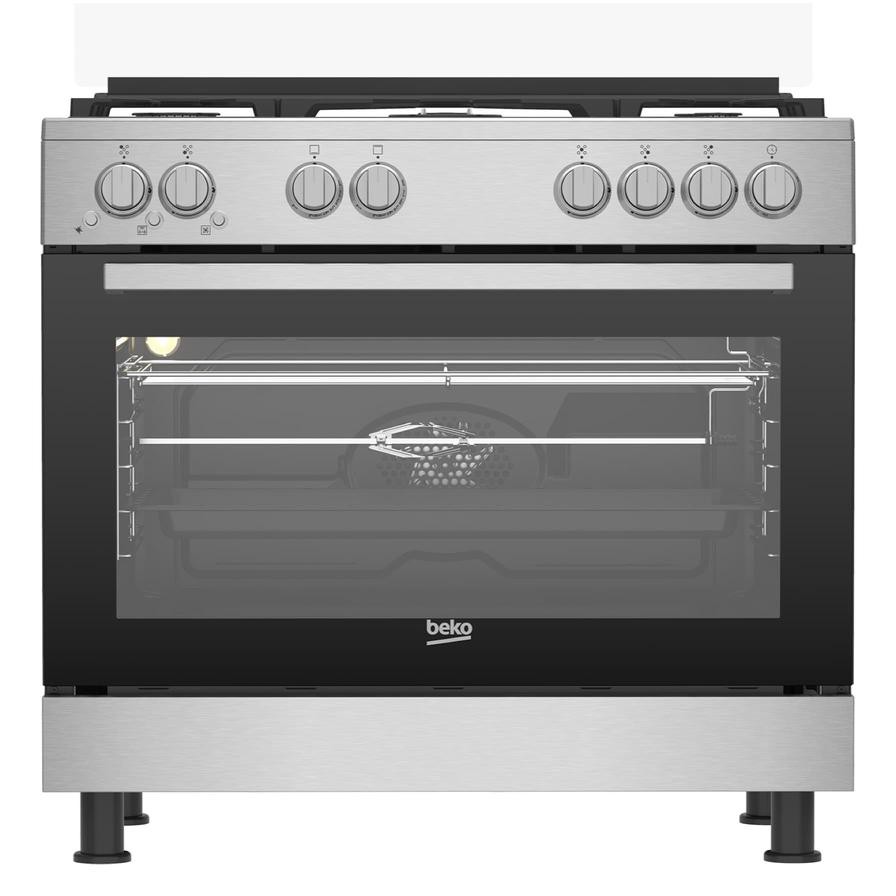 Beko Freestanding 5-Burner Gas Cooker, GGR 15125 FX NS (90 x 90 x 60 cm)