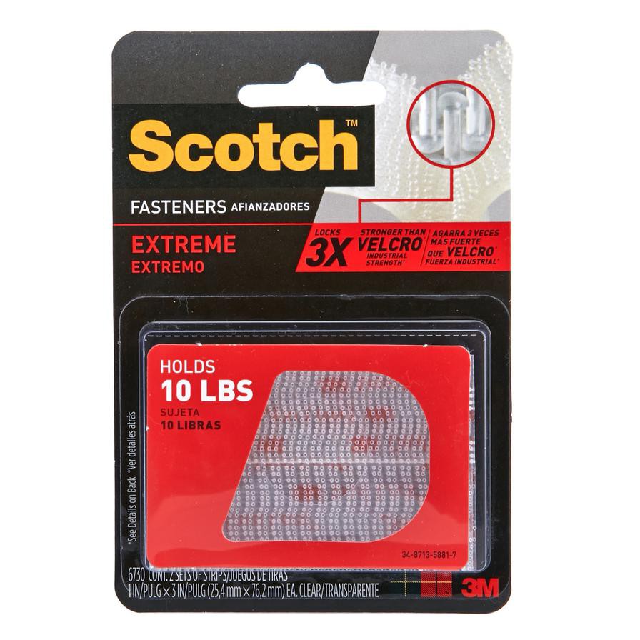 3M Scotch Extreme Fastener Strip (2.5 x 7.6 cm, 2 pcs)