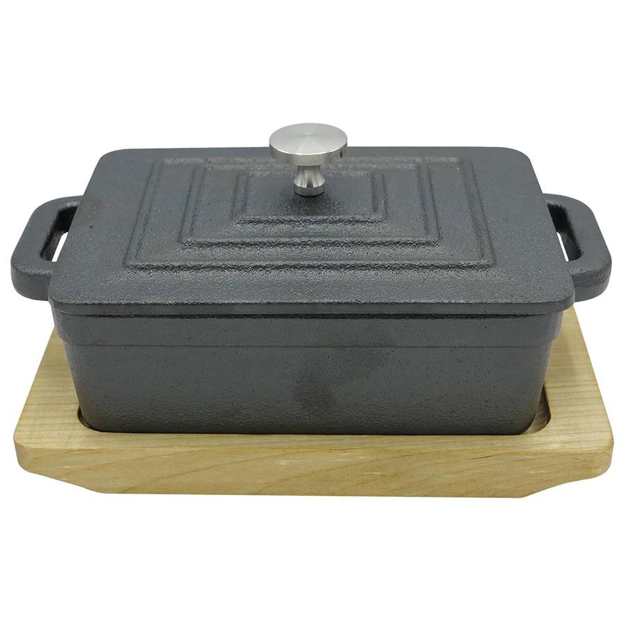 Raj Rectangular Cast Iron Casserole W/ Lid (12.5 cm)