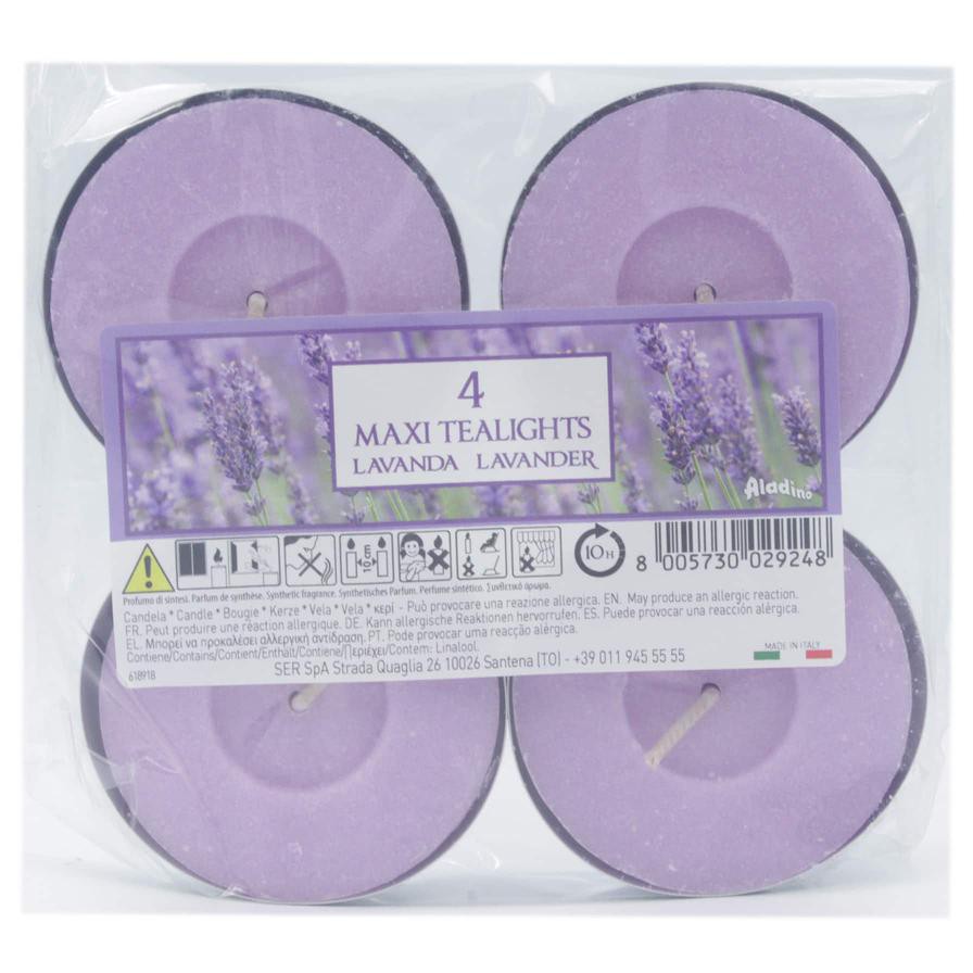 Aladino Maxi Light Candle Pack (Lavender, 4 Pc.)