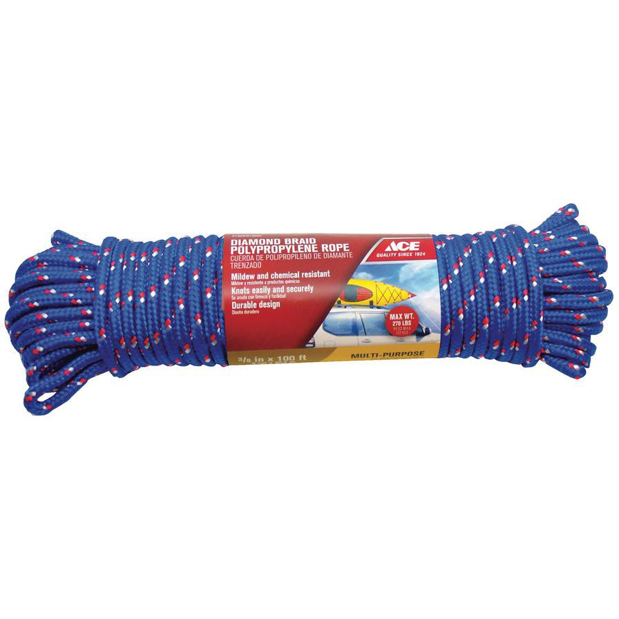 Ace Diamond Braided Polypropylene Rope (0.9 x 15.24 m, Sold Per Piece)