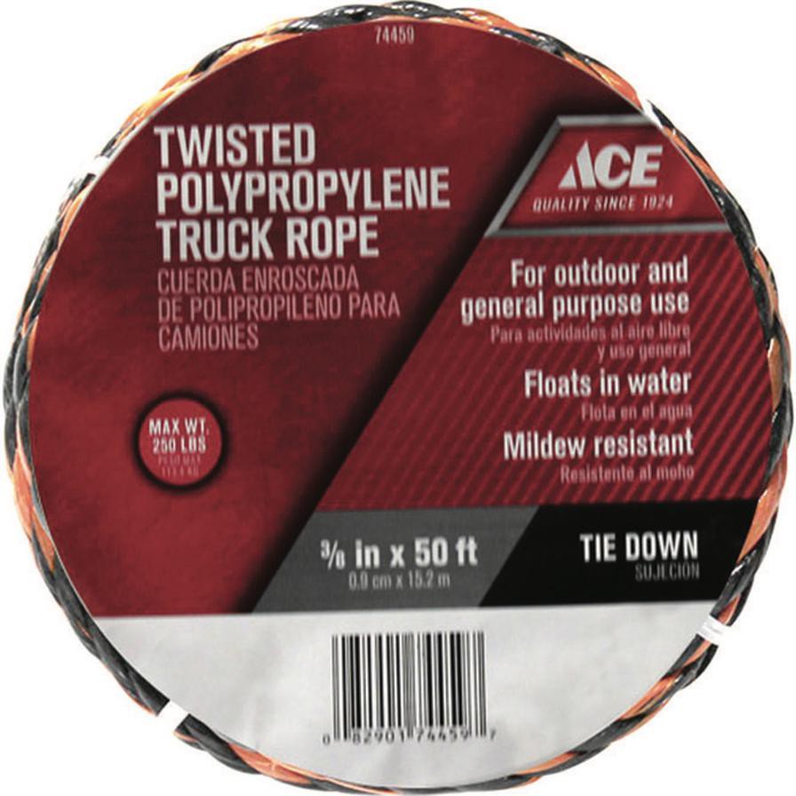 Ace Twisted Poly Truck Polypropylene Rope (0.9 cm x 15.24 m, Sold Per Piece)