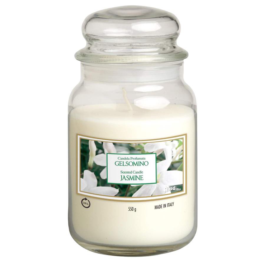 Aladino Glass Jar Candle (550 g, Large, Jasmine)