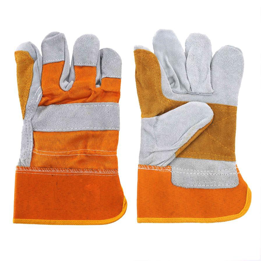 Mkats Single Palm Leather Safety Gloves (5 Pairs)