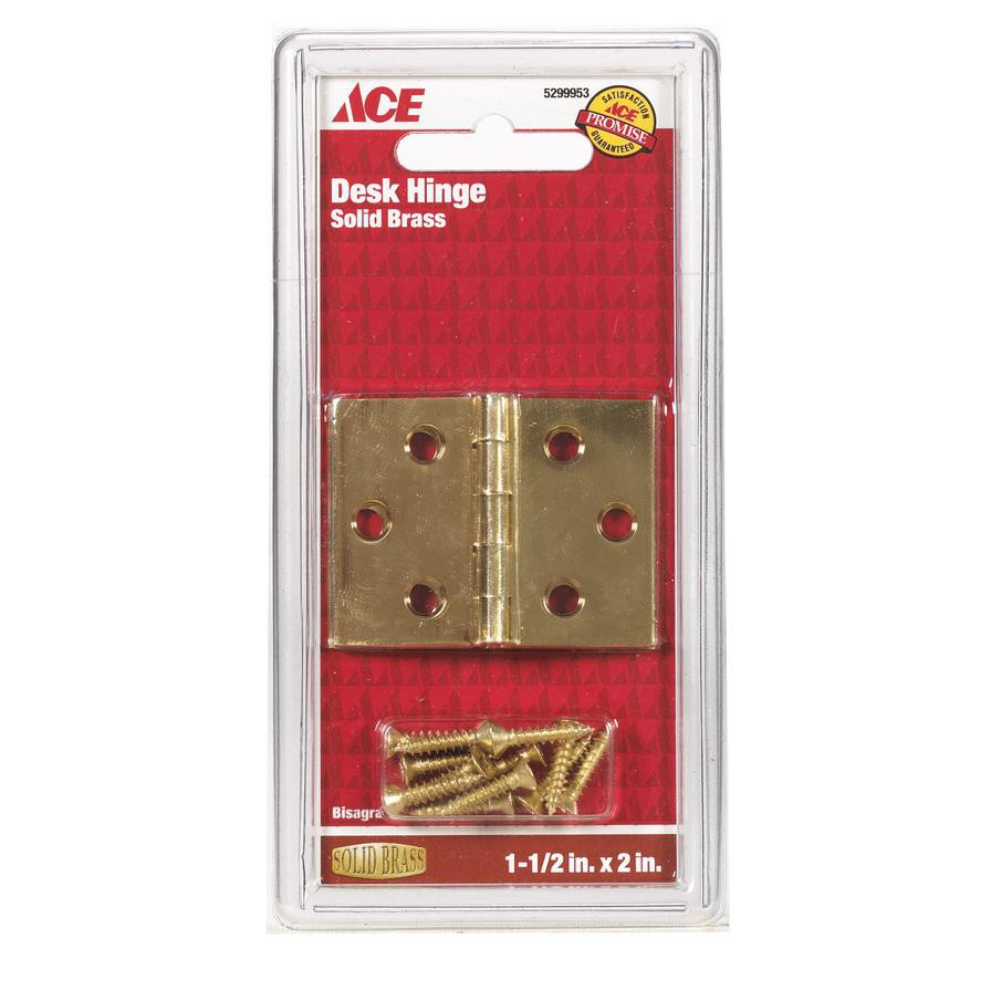 Ace Brass Desk Hinge (3.8 x 7 cm, 2 Pc.)