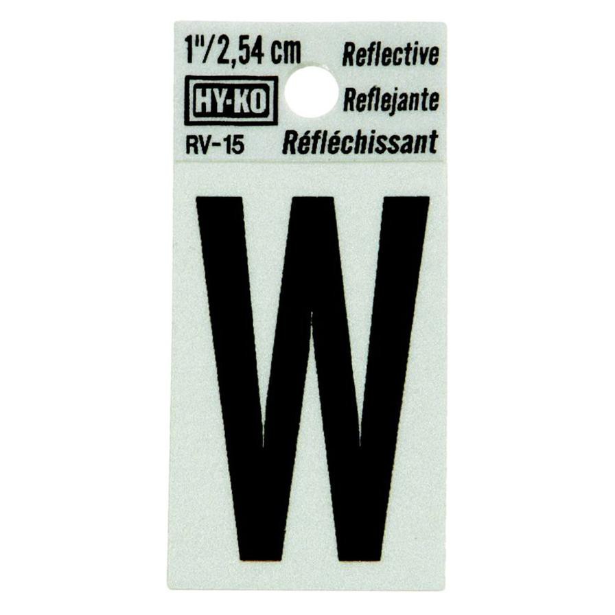 Hy-Ko Reflective Vinyl Self-Adhesive Letter W (2.54 cm)