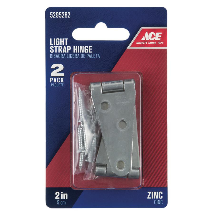 Ace Light Duty Zinc-Plated Steel Strap Hinge Pack (5.08 cm, 2 Pc.)
