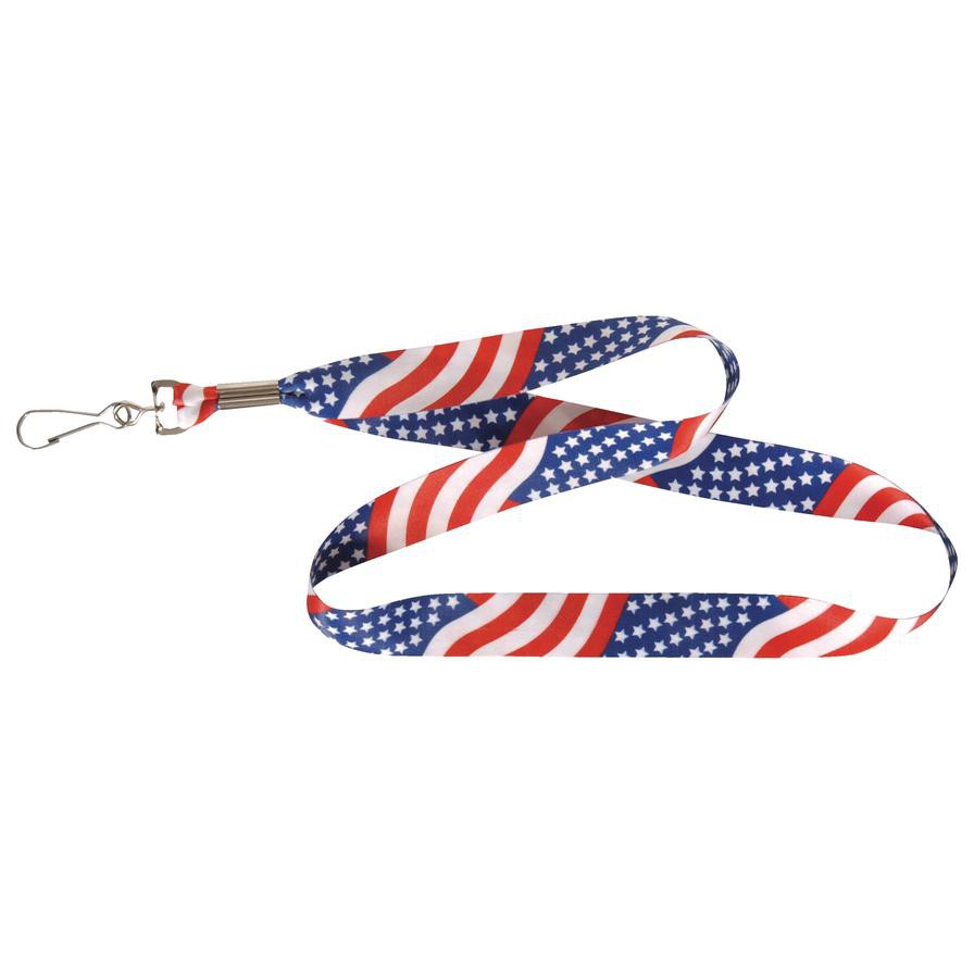 Hillman American Flag Polyester Multicolored Decorative Key Chain Lanyard