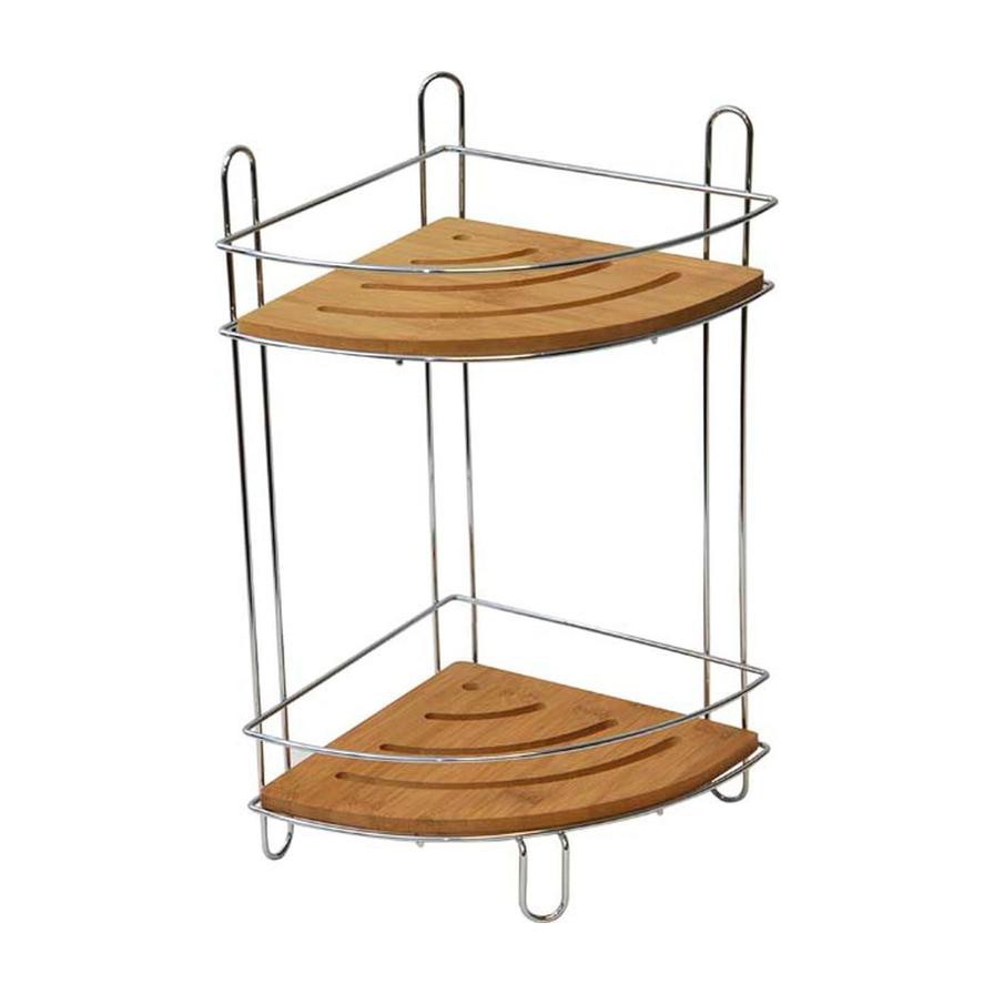 Tendance Evideco Bamboo Metal Corner Shower Caddy W/2 Shelves (36.5 x 19.5 cm)