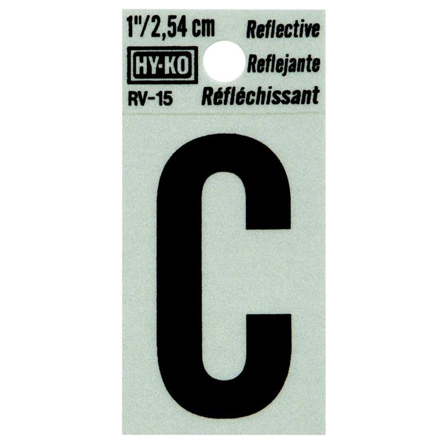 Hy-Ko Reflective Vinyl Self-Adhesive Letter C (2.54 cm)