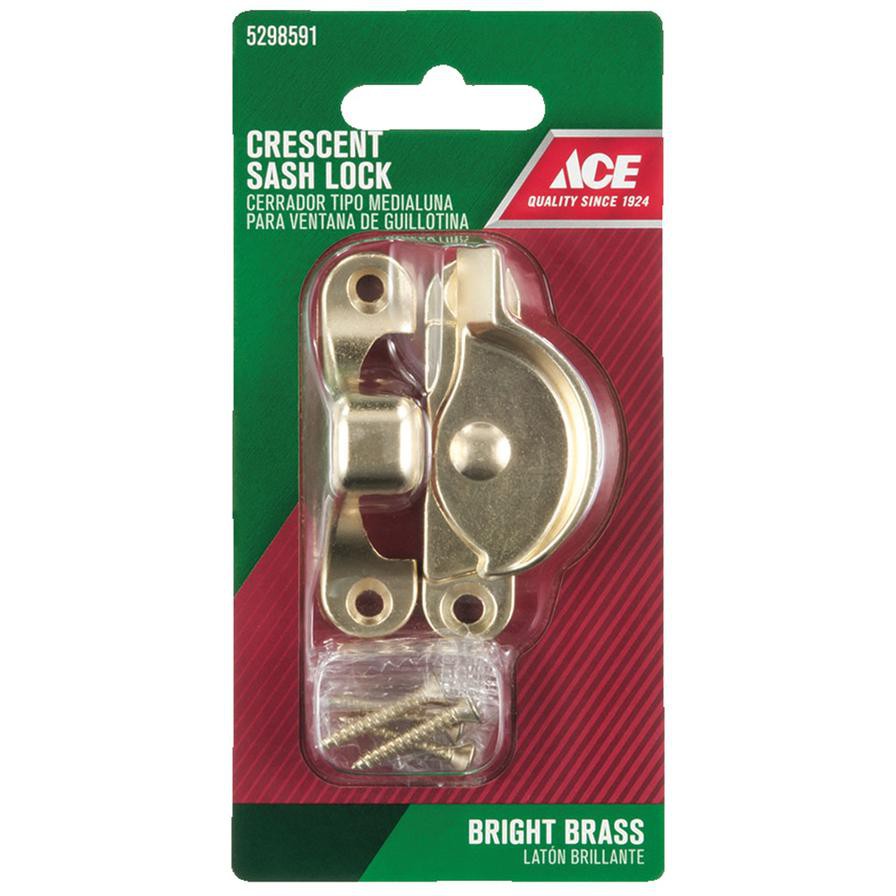 Ace Bright Brass Crescent Sash Lock (4.31 x 6.09 cm)