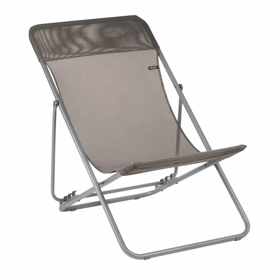 Maxi Transat Steel Deck Chair Lafuma Mobilier (94 x 62 x 83 cm, Titane & Graphite)