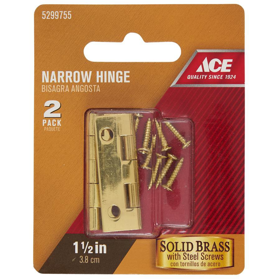 Ace Brass Narrow Hinge (3.8 cm, 2 Pc.)