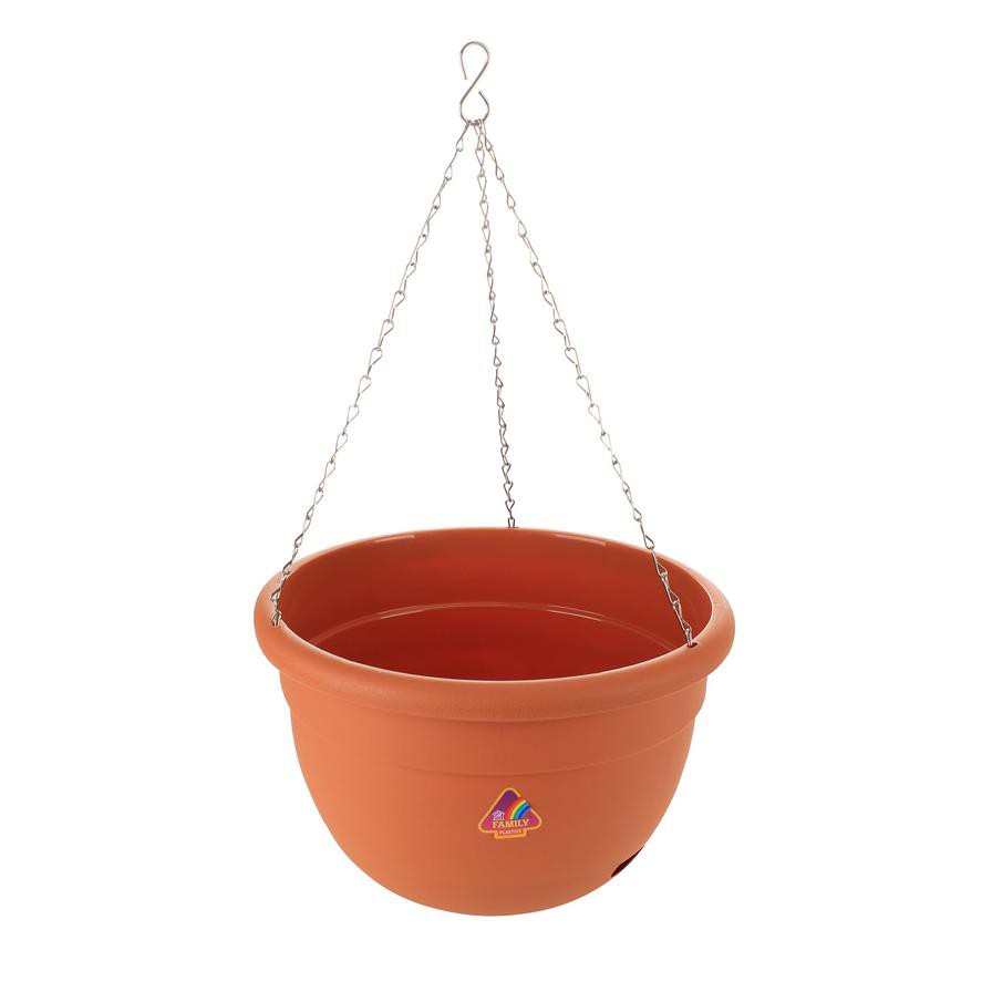 Plastic Greene Hanging Planter W/Tray (33.6 x 33.6 x 21.4 cm)