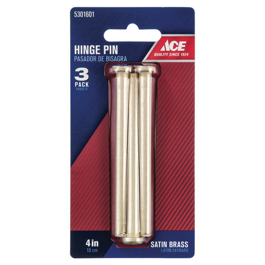 Ace Satin Brass Hinge Pin Pack (10.16 cm, 3 Pc.)