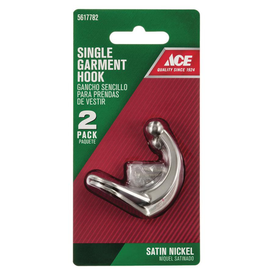 Ace Satin Nickel Silver Metal Garment Hooks (0.635 cm, 2 Pc., Small)