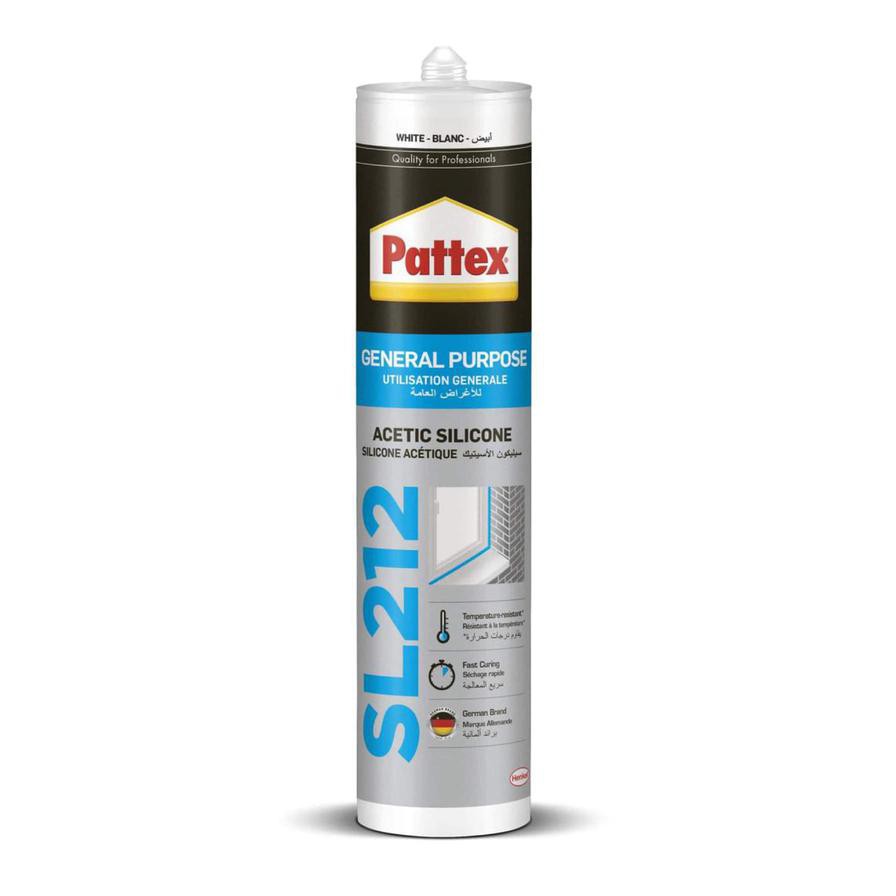 Pattex General Purpose Acetic Silicone Sealant, GP-SL212 Pack (280 ml, 2 Pc.)