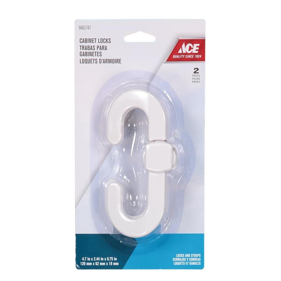 Ace Plastic Cabinet Locks (12 x 6.2 x 1.9 cm, 2 Pc.)