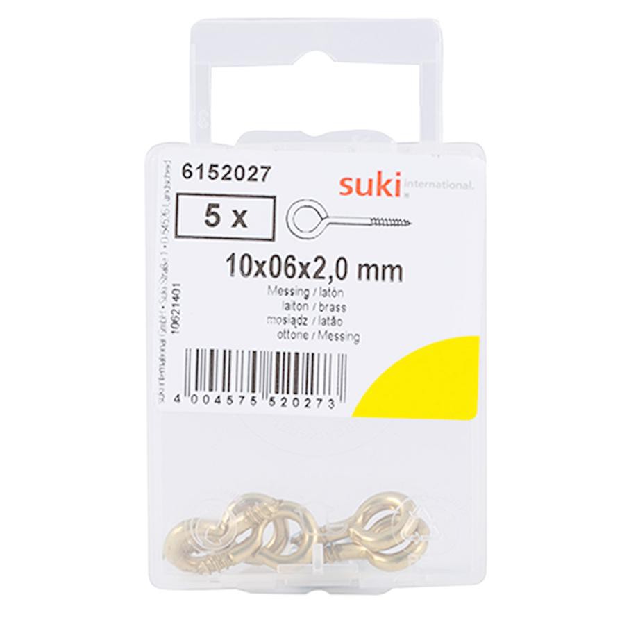 Suki 6152027 Round Head Eye Bolts (10 mm, Pack of 5, Golden)