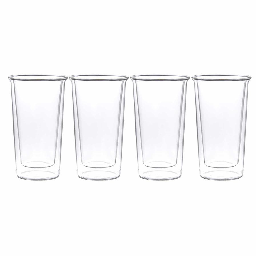 Neoflam Borosilicate Glass Double Wall Mug Set (400 ml, 4 Pc.)