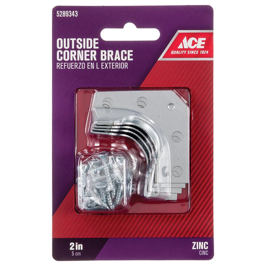 Ace Zinc Outside Corner Brace (5 cm, 4 Pc.)