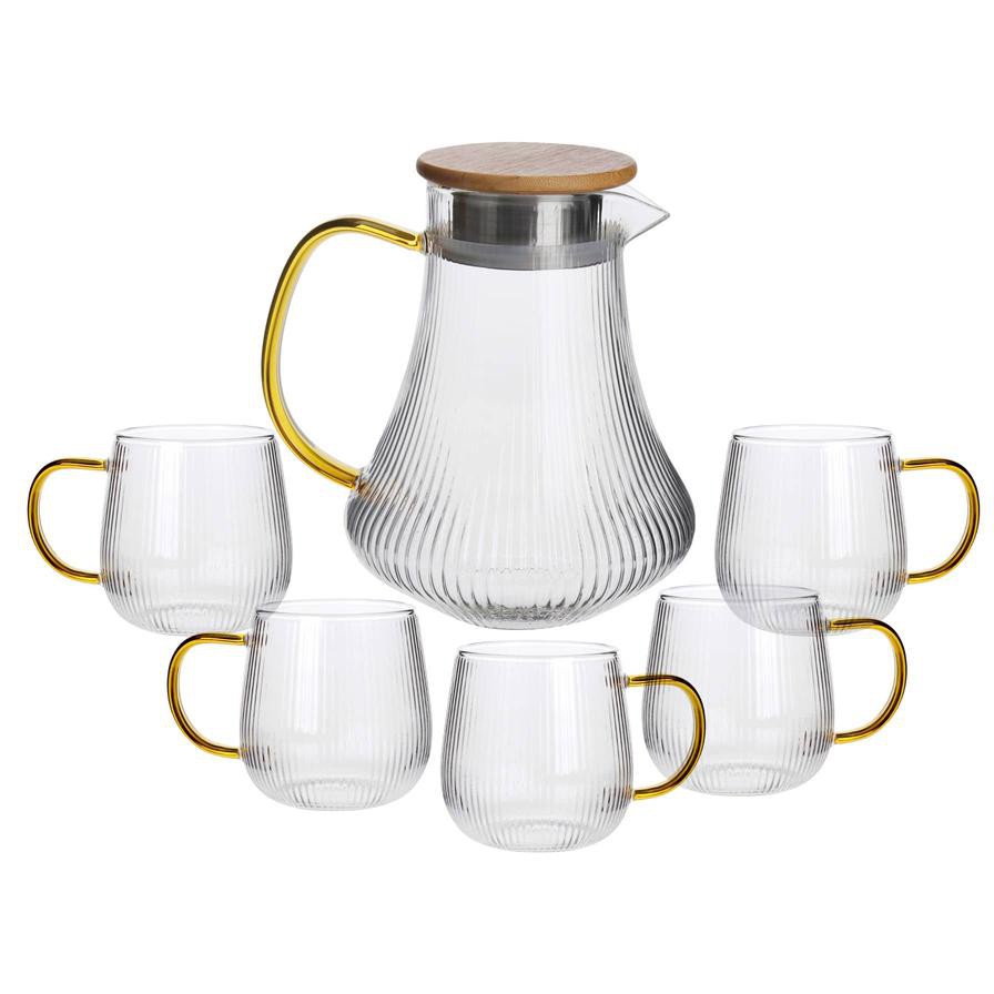 Neoflam Striped Borosilicate Glass Beverage Set (5 Pc.)