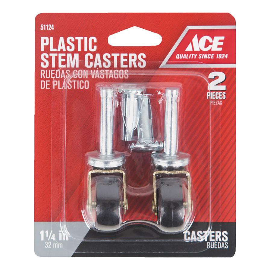 Ace Plastic Stem Casters Pack (3.2 cm, 2 Pc.)