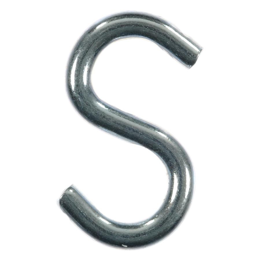 خطاطيف إيس شكل حرف S ثقيلة فضية اللون من الفولاذ المطلي بالزنك (2.5 سم، 6 قطع، متوسط)