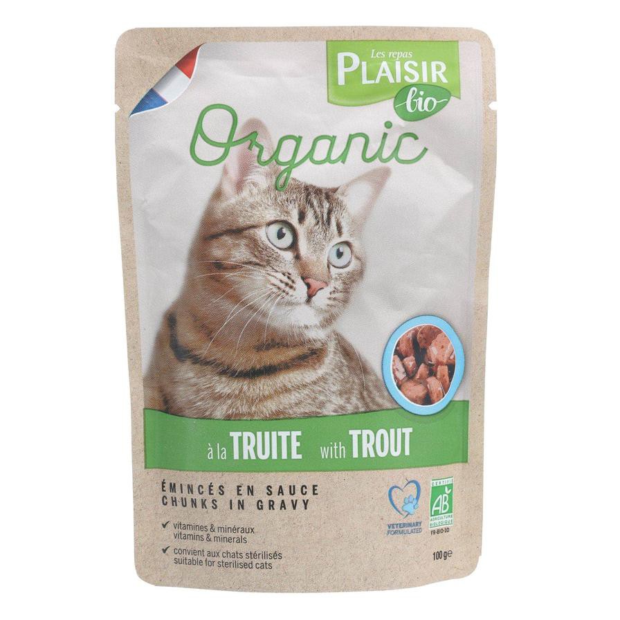 Le Repas Plaisir Organic Wet Cat Food Chunks In Gravy W/Trout (100 g)