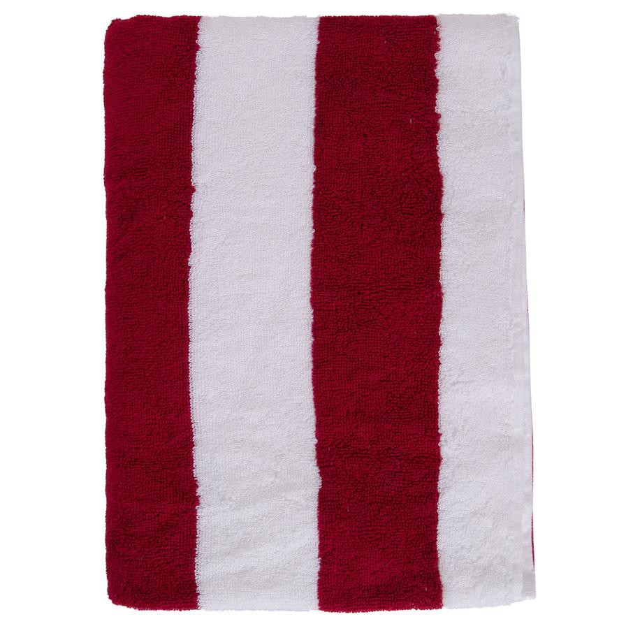 Truebell Striped Bath Towel (69 x 140 cm, Raspberry)