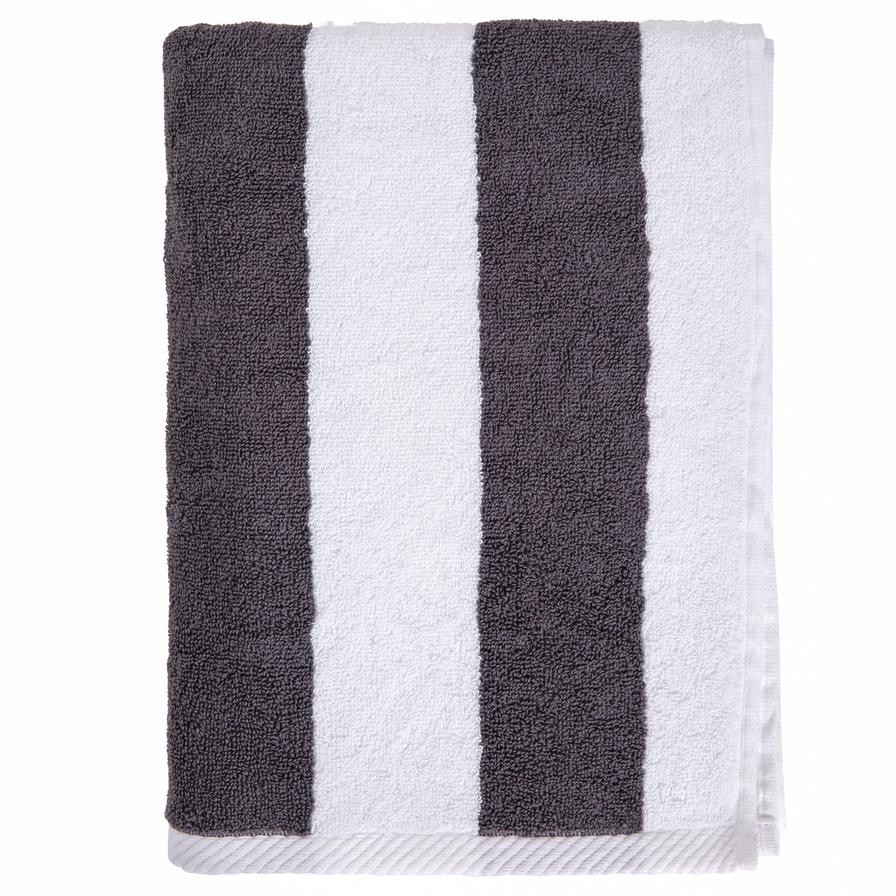 Truebell Striped Bath Towel (69 x 140 cm, Gray)