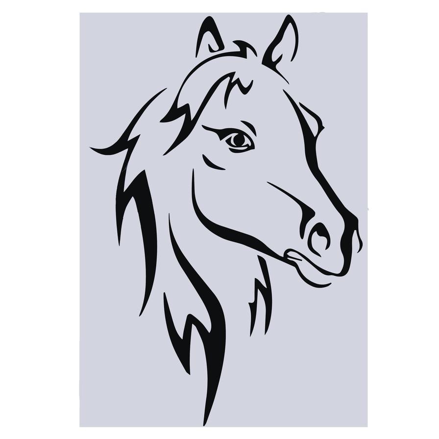 Ideal Home Horse Head Printed Wall Sticker (57 x 86 cm)