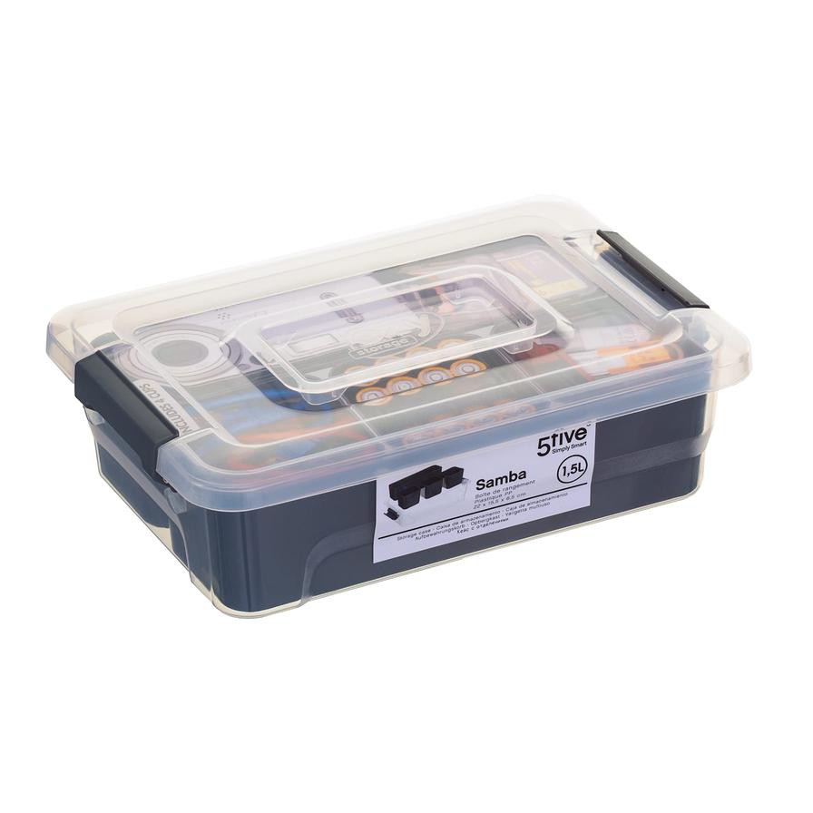 5five Samba Polypropylene Compartment Storage Box (1.5 L)