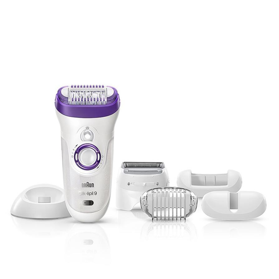 Braun Wet & Dry Epilator + 6 Extra Attachments (7 W, White/Pink)