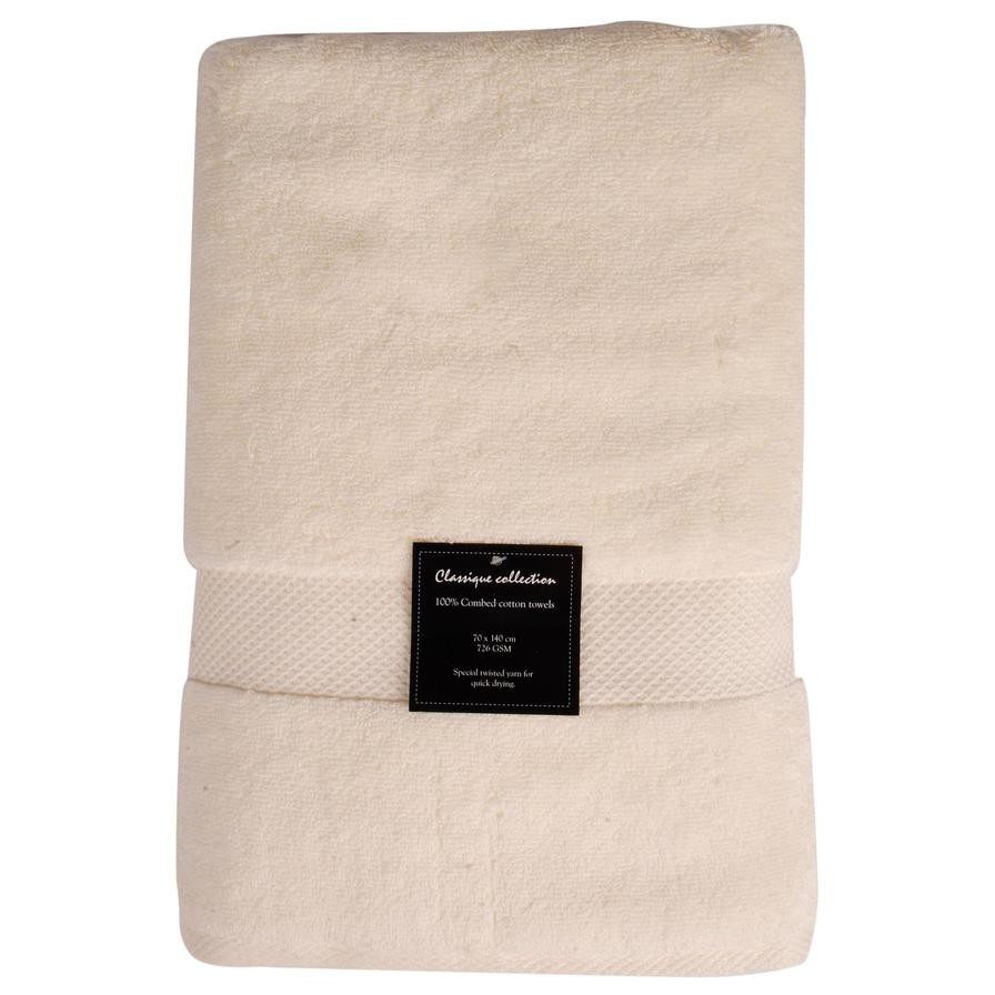 Truebell Classic Bath Towel (68 x 140 cm, Cream)