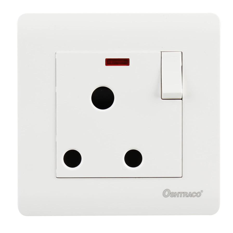 Oshtraco Wall Socket W/Neon (15 Amp)