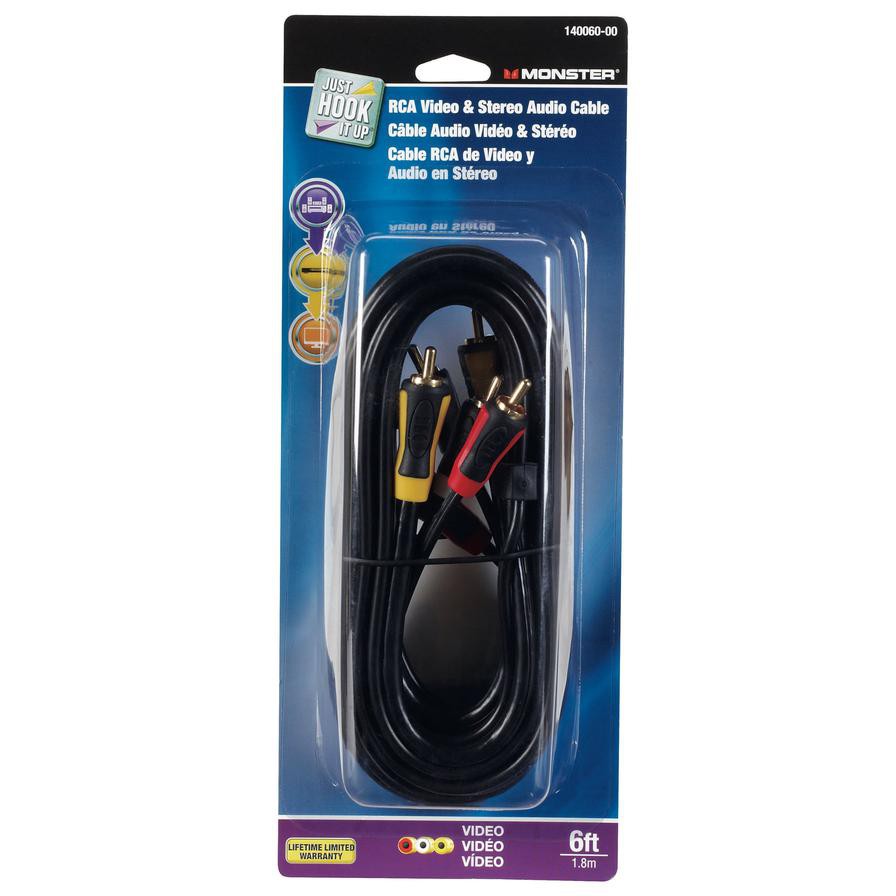 Monster Just Hook It Up Video & Stereo RCA Audio Cable (1.8 m)