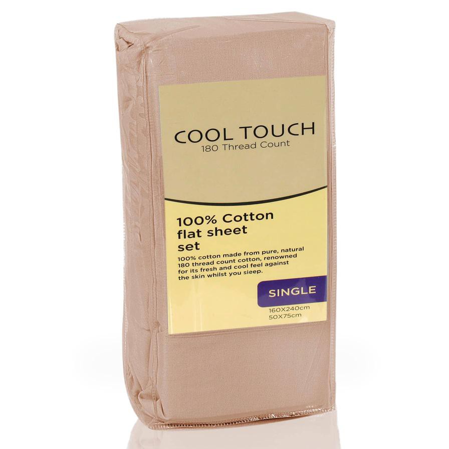 Cool Touch Single Flat Sheet (160 x 240 cm, Taupe)