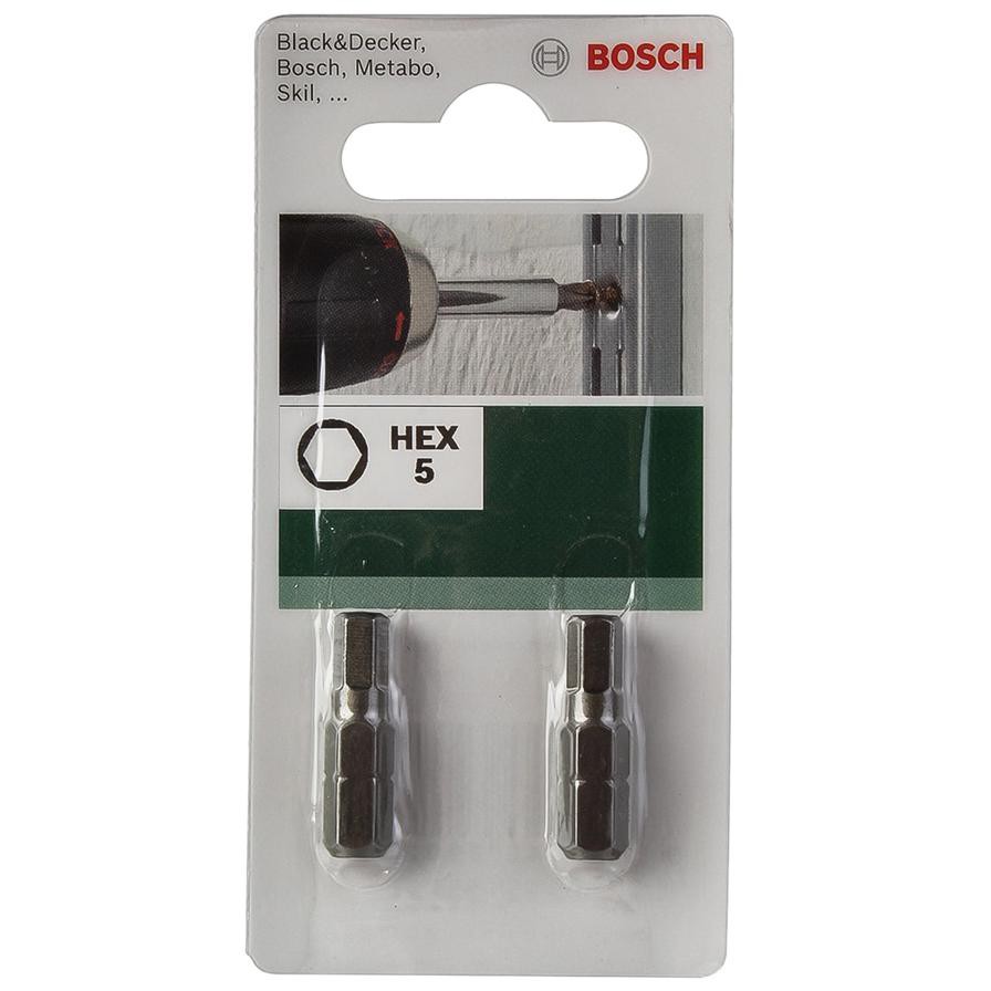 Bosch Screwdriver Bit HEX5 (25 mm, Pack of 2)